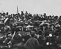 Image 12On November 19, 1863, President Abraham Lincoln (center, facing camera) arrived in Gettysburg and delivered the Gettysburg Address, considered one of the best-known speeches in American history. (from Pennsylvania)