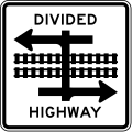 R15-7 Divided highway transit rail crossing
