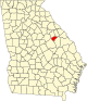 State map highlighting Glascock County