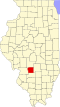 State map highlighting Bond County