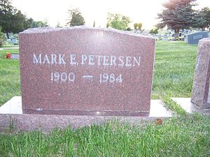 Grave marker of Mark E. Petersen