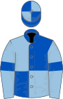 Royal blue and light blue (quartered), light blue sleeves, royal blue armlets