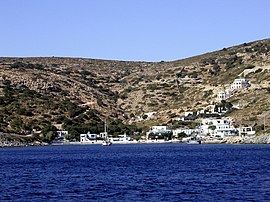 Agathonisi, with the small harbor of Agios Georgios