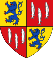 Coat of arms of Percy and Lucy families quartered, arms of the Earls and Dukes of Northumberland.