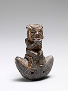 A ceramic pre-Columbian ocarina, c. 1300–1500, Tairona people, Sierra Nevada de Santa Marta, Colombia