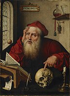 Saint Jerome in His Study, 1528, Princeton, with HOMO BULLA ("Man is a bubble") on the wall.