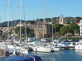 Sainte-Maxime marina with the Tour Carrée in the background