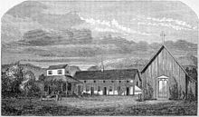 Drawing of school from the 19th century