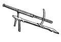 A sketch of a fauconneau with a rack for adjusting the angle of the barrel