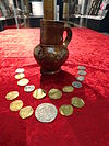 Jug and 17 coins constituting the Mason Hoard