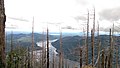 Looking southeast from Mt. Rose at Lake Cushman, note the trees burned in 2006.
