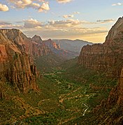 Zion Canyon as seen from the summit of Angels Landing