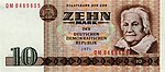 Clara-Zetkin-Porträt auf einer 10-Mark-Banknote der DDR