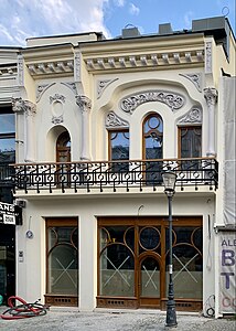 Former Al. Assan shop (Strada Lipscani no. 72–74) in Bucharest, unknown architect (before 1906)[101]