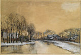 Jan Hillebrand Wijsmuller (undated): A winter landscape with houses along a canal, private collection.