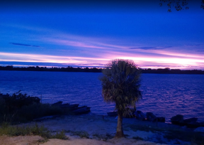 A view of the sunset on the Paraguay River.