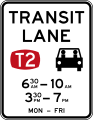 (R7-7-4) T2 Transit Lane Restriction (2 people or more (1 driver, 1 passenger))