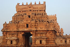 Temple entrance gopurams at Thanjavur