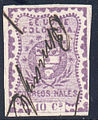 Colombia 1866, 10c lilac, manuscript cancel