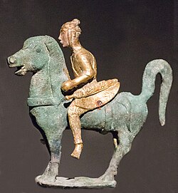 Dian Kingdom horserider, from a bronze cowry container.