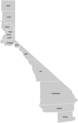 Counties on California's Eastern Border
