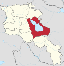 Location of Gegharkunik within Armenia
