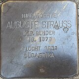 Stolperstein für Auguste Strauß