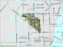 U.S. Census Bureau map showing city limits prior to most recent annexation