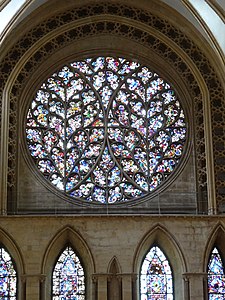 Bishop's Eye Window (1256–80), noted for its elaborate tracery