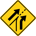 W4-6 Added right lane (entering roadway)