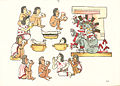 A depiction of cannibalism in Aztec culture. (Folio 73r)