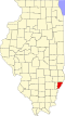 State map highlighting Wabash County