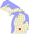 State map highlighting Eaton County