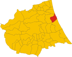 Location of Giulianova in the Province of Teramo