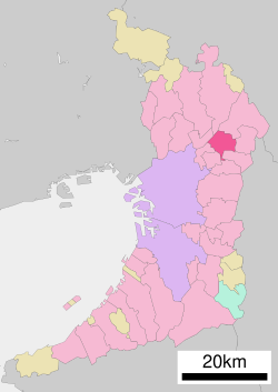Location of Neyagawa in Osaka Prefecture