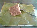 Nga baung thohk (steamed fish dish wrapped in banana leaves)