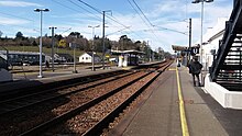 Plouaget-Tregor Railway Station, Brittany France. Looking West