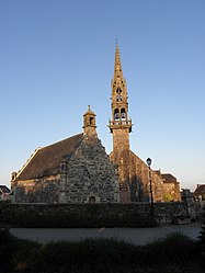 The ossuary and the parish church in Ploudiry