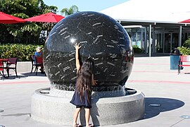 Celestial globe, weighing nine tons, being spun by a child
