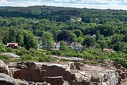 Rixö village with part of the granite quarry