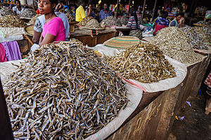 Getrockneter Fisch auf einem Markt in Kigali