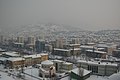 Winter panorama of Grbavica today, with an orthodox church in the foreground and the British embassy in the background