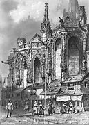 Street Scene with Gothic Building, by Théodore Henri Mansson, 1845