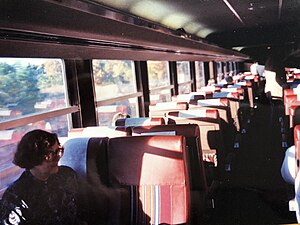 Interior of an RTL train set in 1988