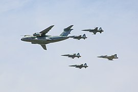 KC-390 in formation with F-5M and F-39E