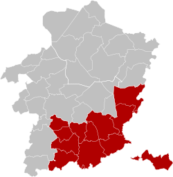 Location of the arrondissement in Limburg