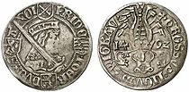 Elector Frederick III, John and Duke George, Bartgroschen from 1492, Zwickau and Schneeberg Mints