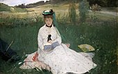 L'ombrelle verte, Reading (portrait of Edma Morisot), 1873, Cleveland Museum of Art
