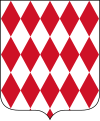 Kleines Wappen Monacos: rot und silbern gerautet