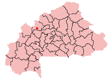 Location of Tougan in Burkina Faso